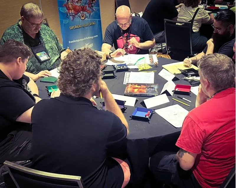 A Coriolis: The Great Dark session at the table