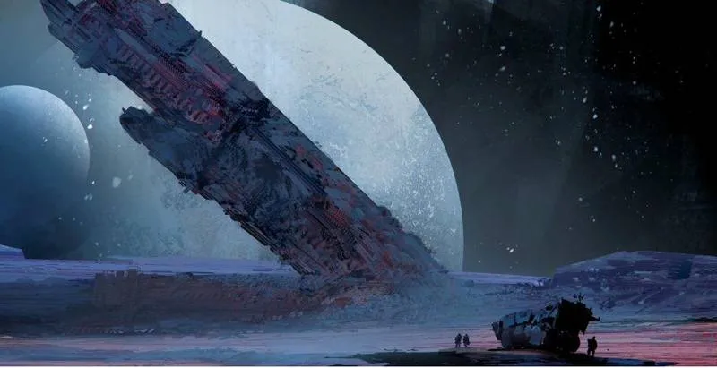A ruined moon outpost from Coriolis: The Great Dark